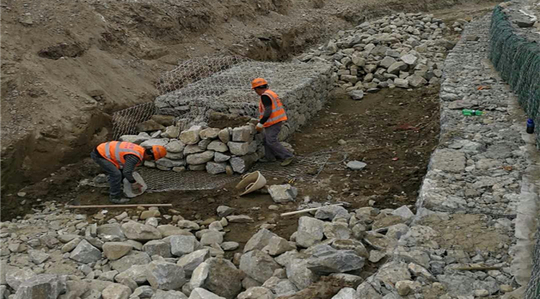 What is the quickest way to fill gabion baskets