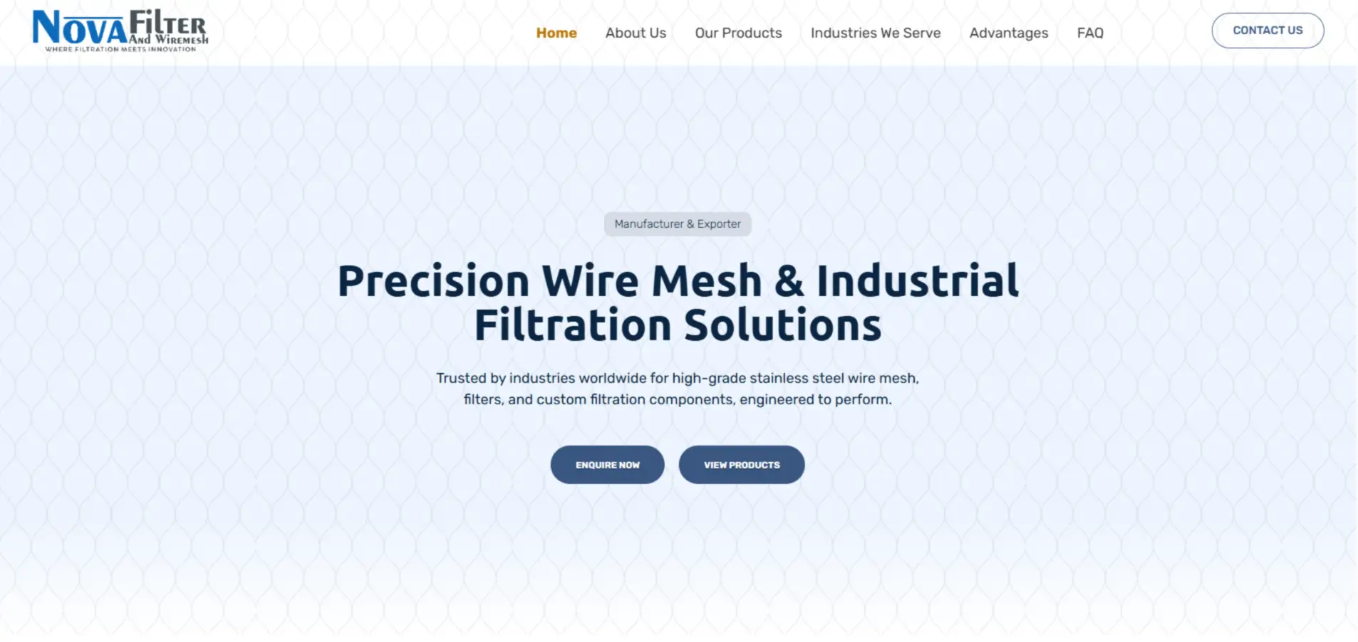 Home - Nova Filter & Wiremesh